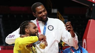 “There’s gonna be problems for those Boston Celtics this year”: Team USA leader Kevin Durant hilariously throws shade at the Celtics while hyping up newest Nets teammates during the victory ceremony
