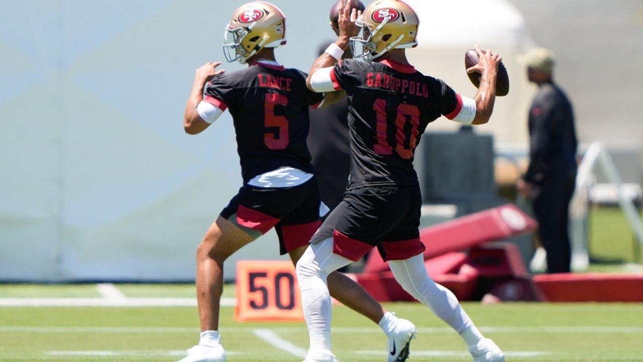 San Francisco 49ers QB: Kyle Shanahan says "I don't know if any rookie can beat out" Jimmy Garoppolo