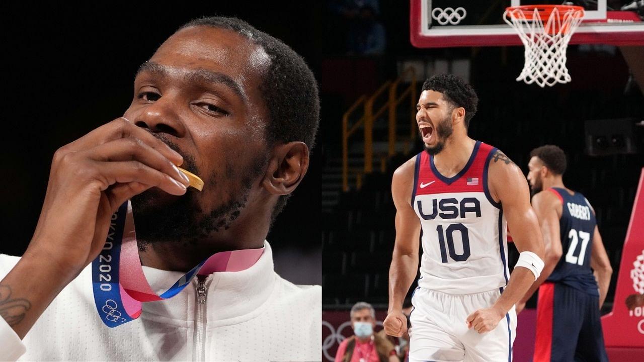 "I'm old as hell": Kevin Durant shares throwback pictures with Jayson Tatum from 2014, 3 years before Celtics star was drafted, after Team USA win gold at Tokyo 2020