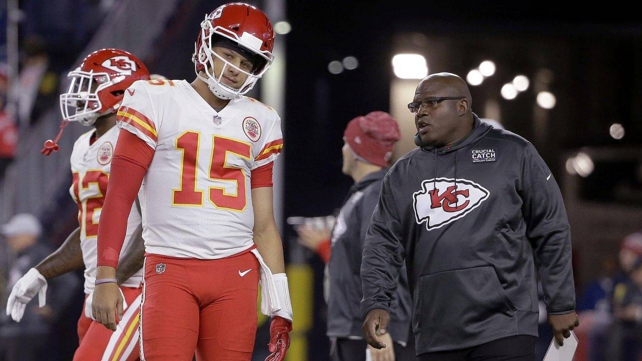 "Damn, Did Patrick Mahomes Just Throw Left-Handed!?": Even Eric Bieniemy Was Impressed By Chiefs QB's Insane Throw Whilst Facing Pressure From Von Miller