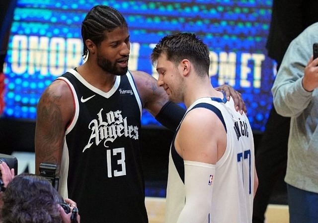 "FIX THIS NOW!": Twitter reacts as the NBA 2K22 trailer features Luka Doncic snatching Paul George's ankles with the most disrespectful crossover ever
