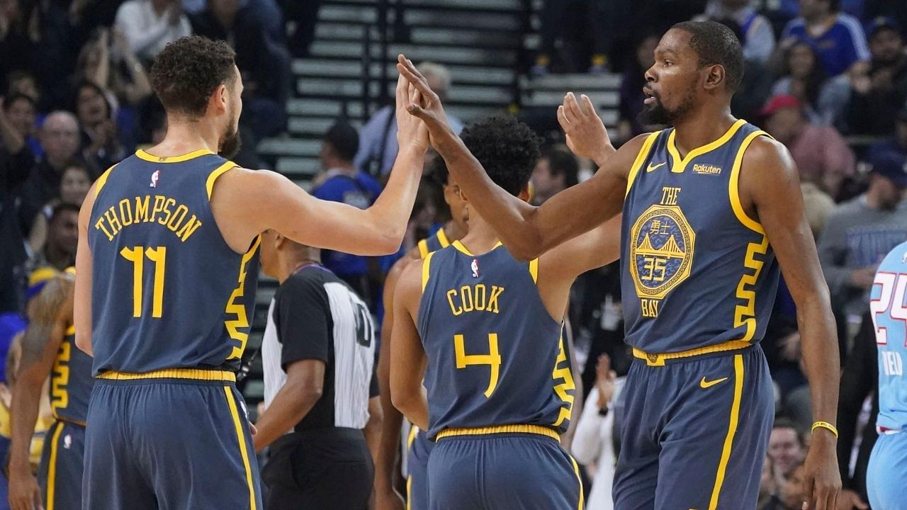 "Klay Thompson is going to rip up the league!": Kevin Durant and NBA Twitter react as Warriors star drains three after three during recent practice session
