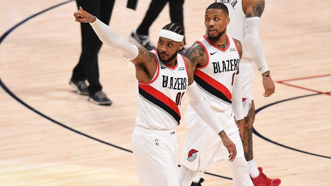 “If you were loyal to Damian Lillard then why did you join forces with LeBron James?”: NBA fans react to Carmelo Anthony praising the Blazers superstar