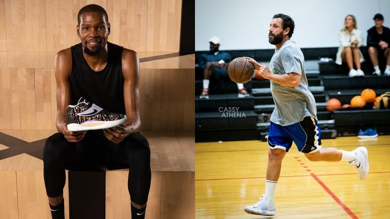 "Adam Sandler reps Brooklyn as he's spotted balling in KD14s": Hustle's star was copping Kevin Durant's latest signature shoe