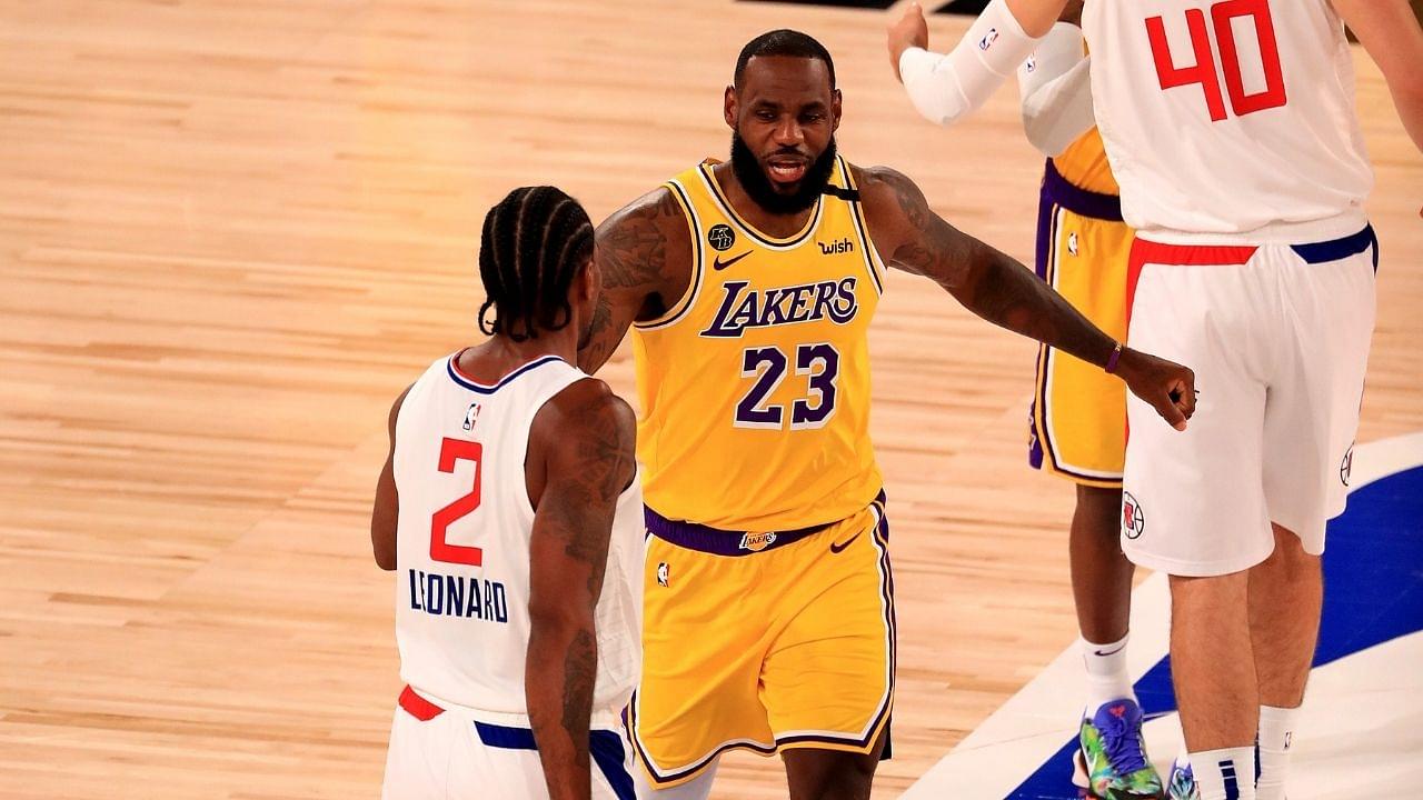 "Kawhi Leonard and Paul George only came to the event to not be fined!": LeBron James and NBA Twitter react as Clippers stars show grandiose amounts of emotion