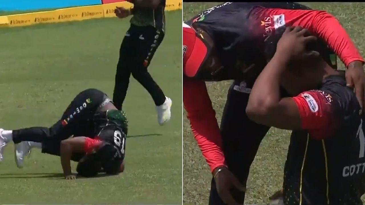 Sheldon Cottrell catch CPL final: Cottrell back-tracks sensationally to dismiss Andre Fletcher in CPL 2021 final