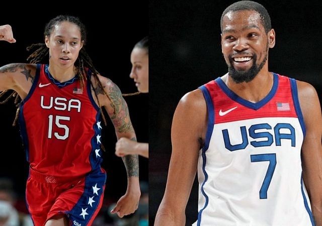 "You lucky I love you girl!": When Brittney Griner snuck in a kiss on Kevin Durant prior to Tokyo 2020 Opening Ceremony