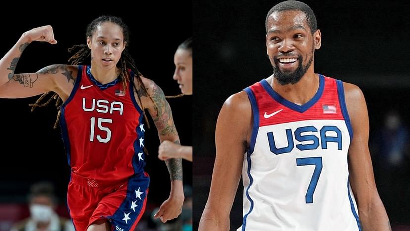 "You lucky I love you girl!": When Brittney Griner snuck in a kiss on Kevin Durant prior to Tokyo 2020 Opening Ceremony