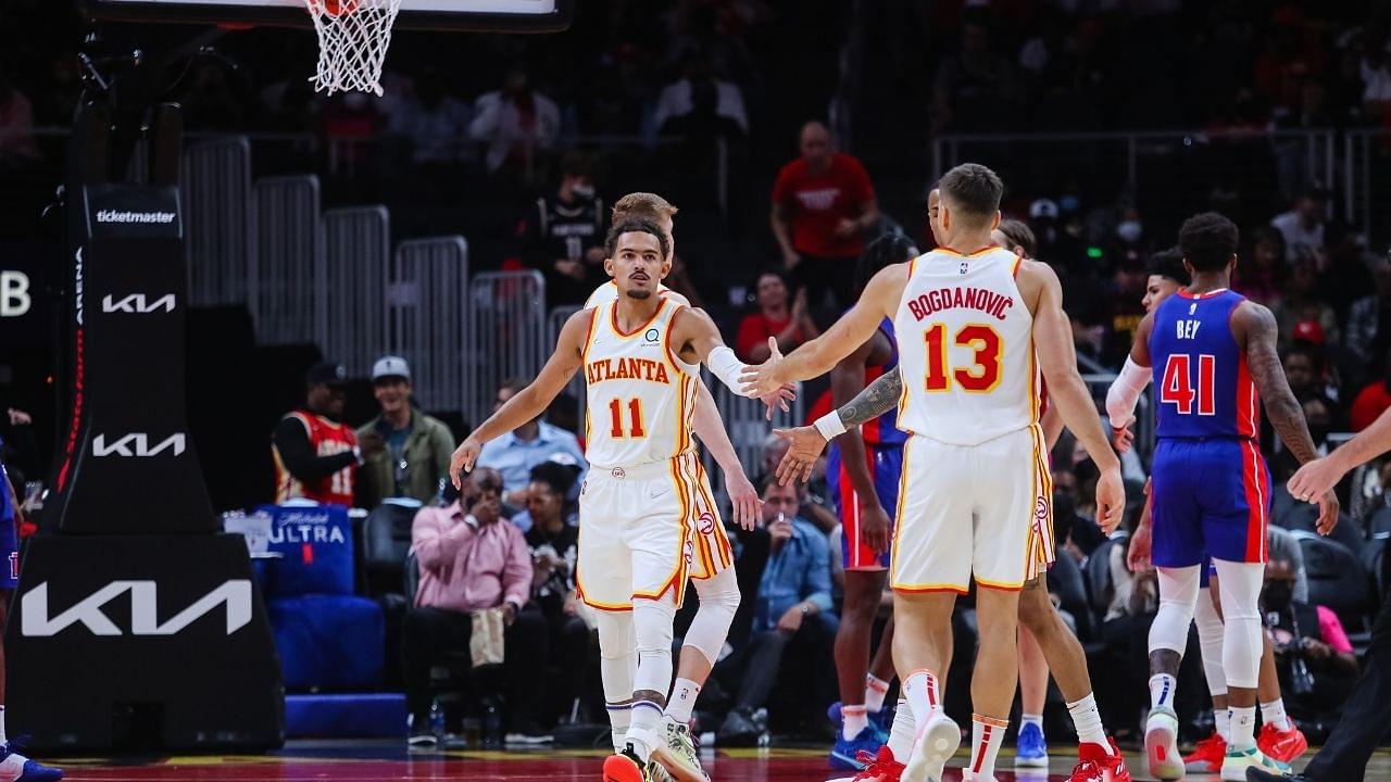 "Giving out my own pair of shoes... It feels amazing!": Trae Young reacts to giving away his sneakers to fans for the first time after a magnificent 32 point performance vs Pistons