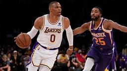 "Russell Westbrook out here slapping grown men!": Lakers fans react as 2017 MVP hilariously tries to slap somebody's hands away while giving a young fan his shoes