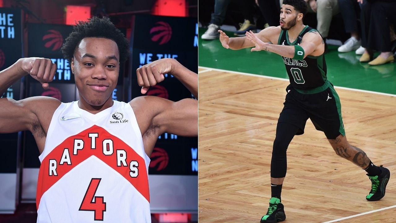 “Even LeBron James isn’t as athletic as Scottie Barnes was on the play”: NBA Twitter gushes over the Raptors’ rookie after blocking Jayson Tatum and finishing the play with an emphatic dunk