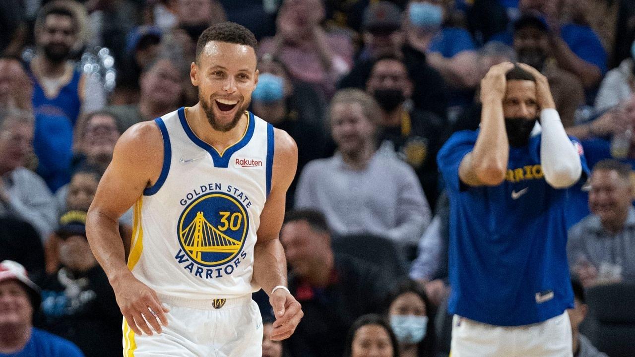 "OH MY GOD! Did I really make that shot?!": Warriors' Stephen Curry is in disbelief as he hits a one-legged runner 3 over the Grizzlies