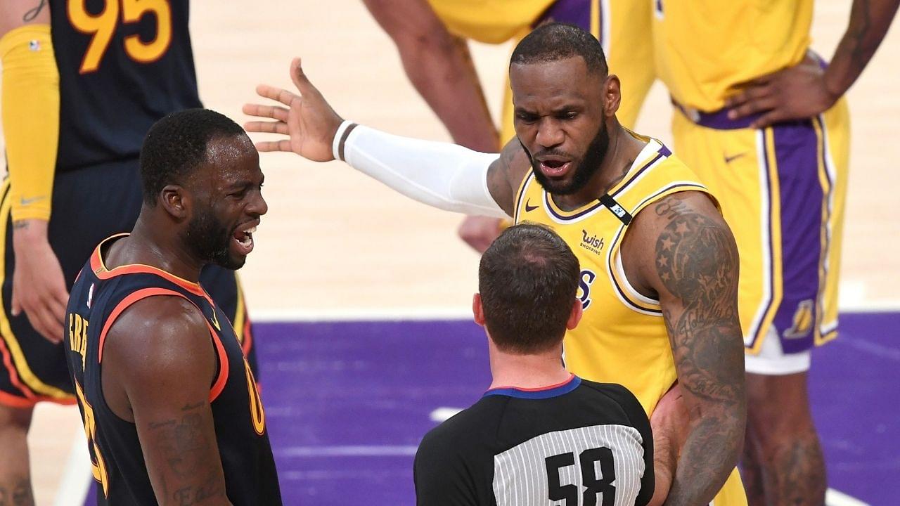"LeBron James dove to the floor as soon as I touched him!": When Draymond Green got front-row seats to the Lakers star's incredible impression of a diving dolphin
