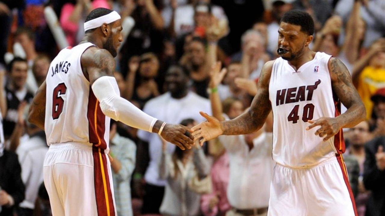"If this the sh*t LeBron James gotta deal with, I’ma have his back": Udonis Haslem recalls taking up for his former Heat teammate when a fan hurled abuses at the latter