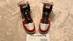 "Michael Jordan gameworn Air Jordan 1 shoes from rookie season vs Denver Nuggets go under the hammer": Bulls legend's shoes expected to fetch over $1 million at Sotheby's