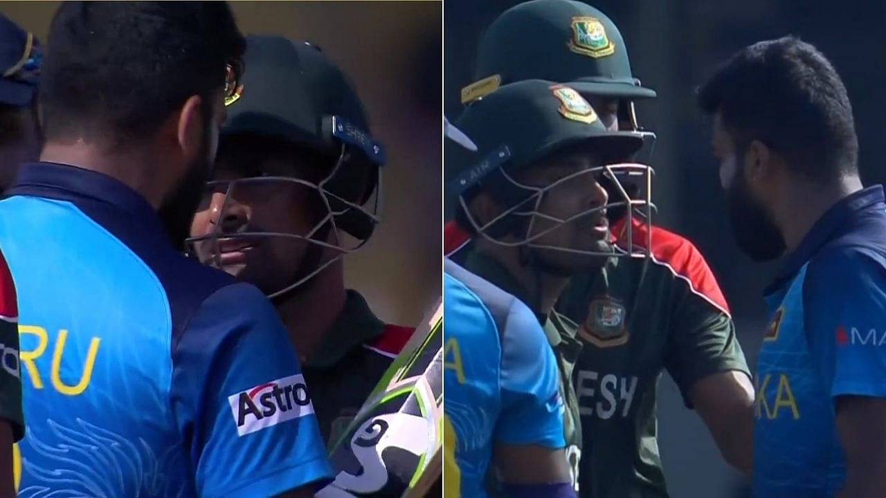 Liton Das and Lahiru Kumara fight: Lahiru's send-off to Liton ends up in physical pushing and heated exchange in SL vs BAN match