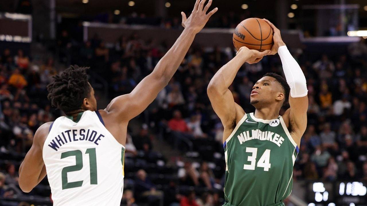 "Khris Middleton has turned Giannis into the GOAT!": NBA community finds shocking similarities between the Bucks stars as the Greek Freak shows off his brand-new jumper