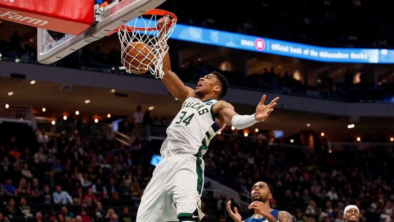 “Giannis Antetokounmpo babies Karl Anthony-Towns and dunks on him”: How the Bucks superstar channeled his inner Shaquille O’Neal to stuff it on the Timberwolves center