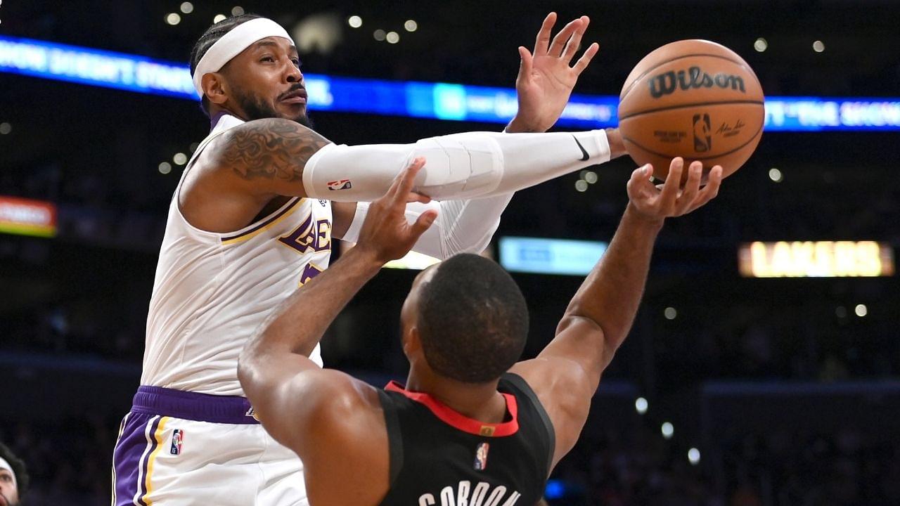 "I didn't expect Carmelo to have a defensive performance like he did tonight": Lakers coach Frank Vogel praises Carmelo Anthony for the effort similar to what he last put up against a rookie LeBron James