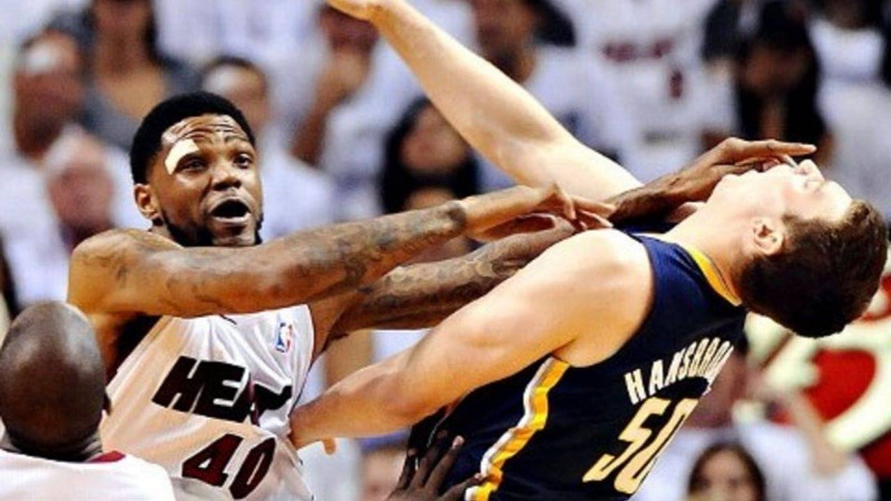 “Saw Dwyane Wade get fouled and knew I was going to f**k him up”: How Udonis Haslem had his Heat star’s back by hitting Tyler Hansbrough in the face