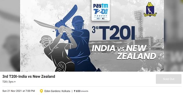 India vs New Zealand 2021 tickets Kolkata online booking: How to book tickets for IND vs NZ 3rd T20I at Eden Gardens?