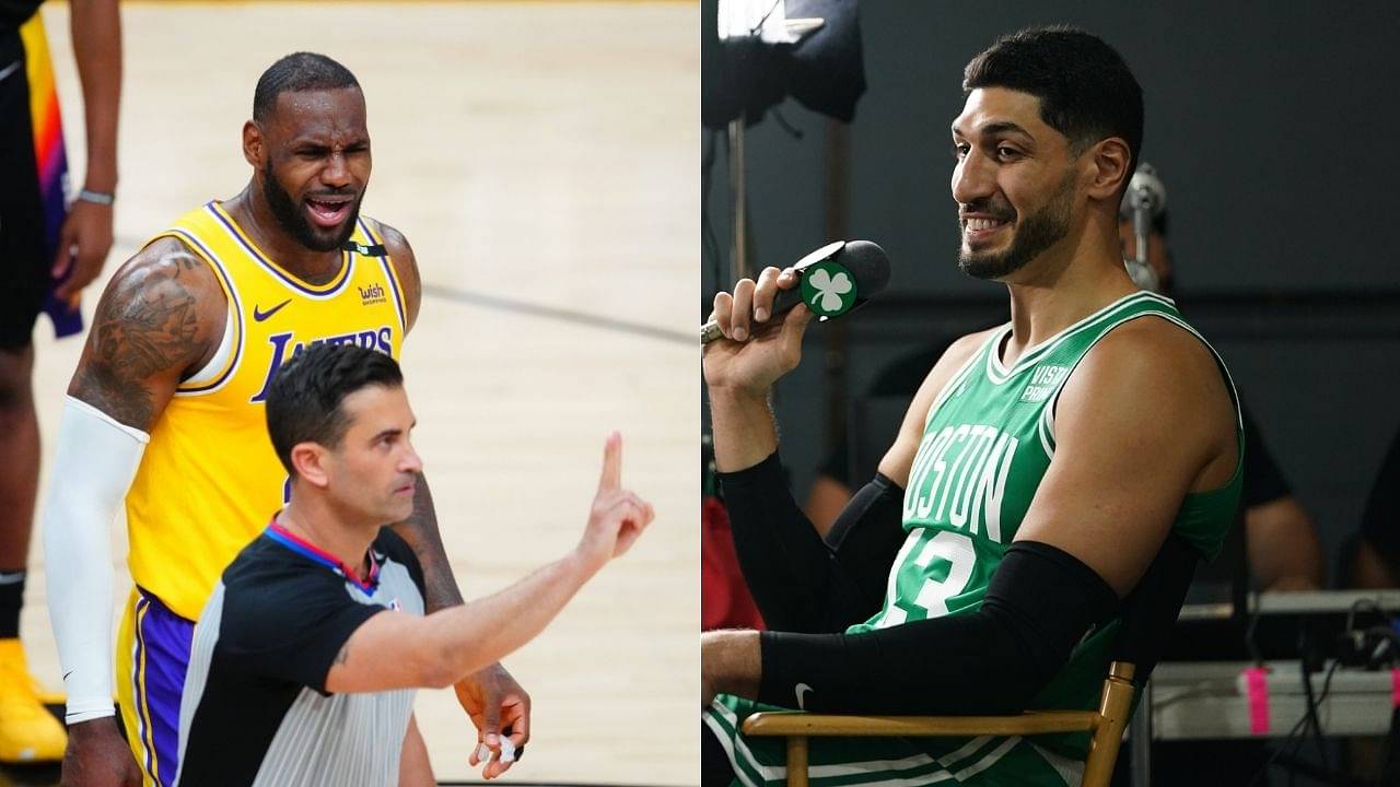 "Enes Kanter saw me in the hallway and he walked right past me": LeBron James responds to the Celtics' Turkish big man's accusations that the Lakers star's social justice calls are a facade