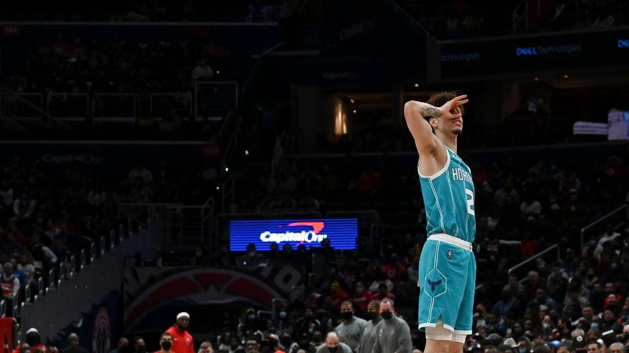 "LaMelo Ball is going to be better than Luka Doncic!": NBA Twitter erupts as the Hornets star sinks an insane half-court shot with absolute ease vs the Wizards
