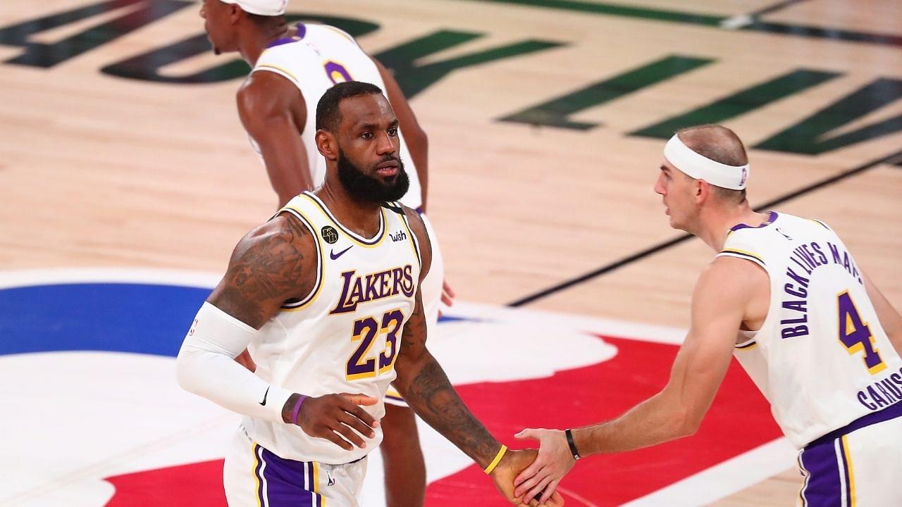 "I'll credit part of my defensive IQ to LeBron James and Rondo, the amount of knowledge Bron has stored in his head is phenomenal": Alex Caruso credits Lakers veterans with improving his defensive IQ for the Bulls on JJ Redick's podcast