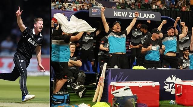 "Job finished? I don’t think so": Jimmy Neesham tweets on his viral social-media picture after semi-final win against England.