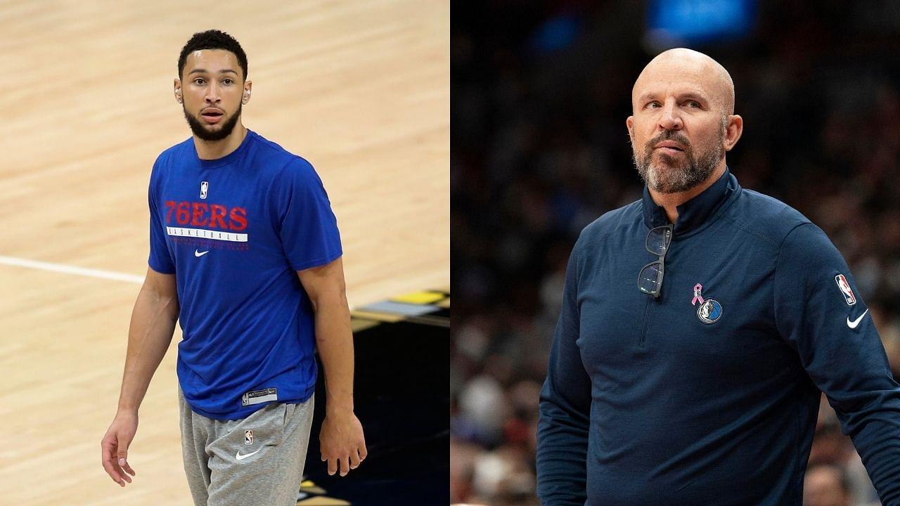 "If a 46-year old Jason Kidd can shoot 3-pointers, why can't Ben Simmons": NBA reporter Ben Stinar posts a clip of the Dallas Mavericks coach swishing some shots from beyond the arc