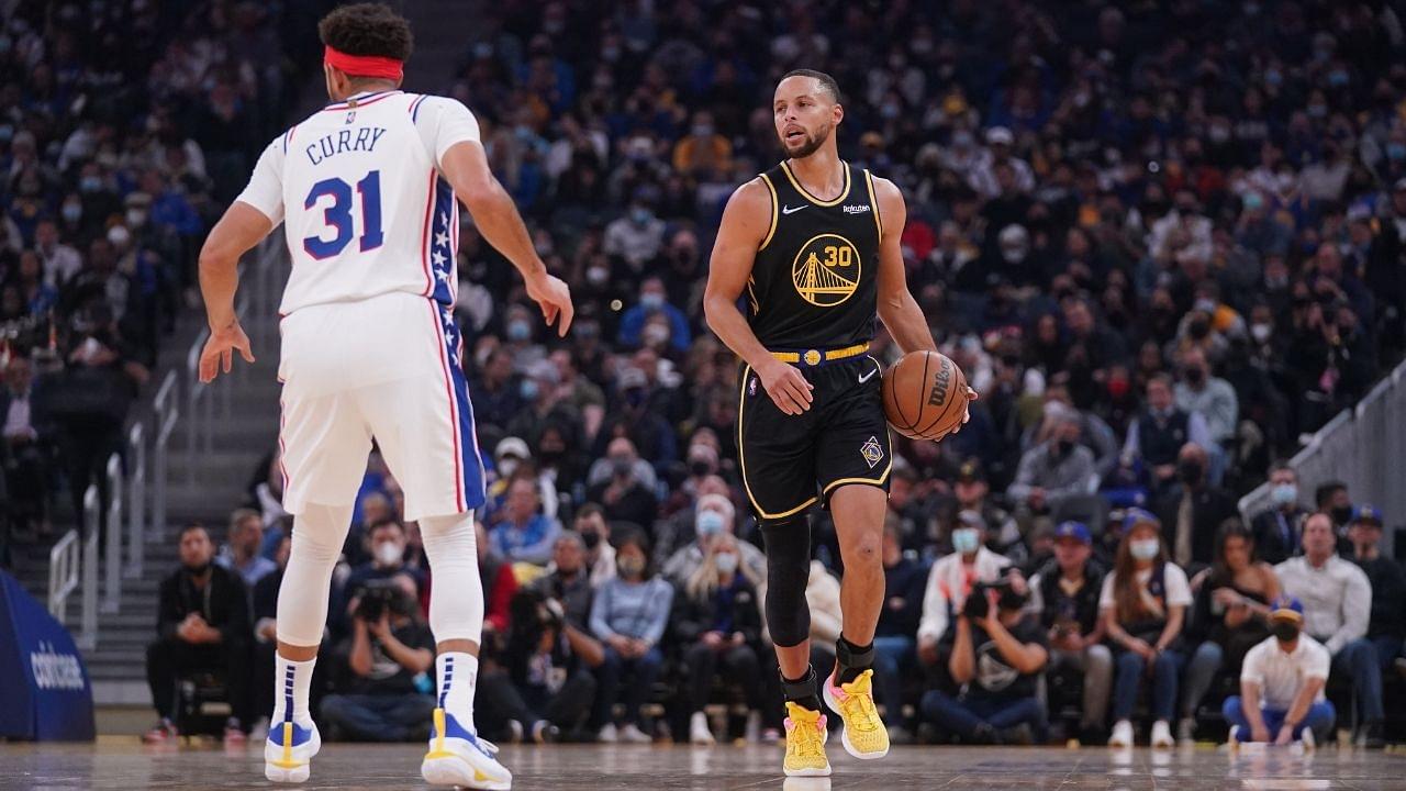 "Is Stephen Curry tryna dance or is he malfunctioning???": NBA Twitter reacts as the Chef breaks out his latest celebration against Seth Curry and the Sixers