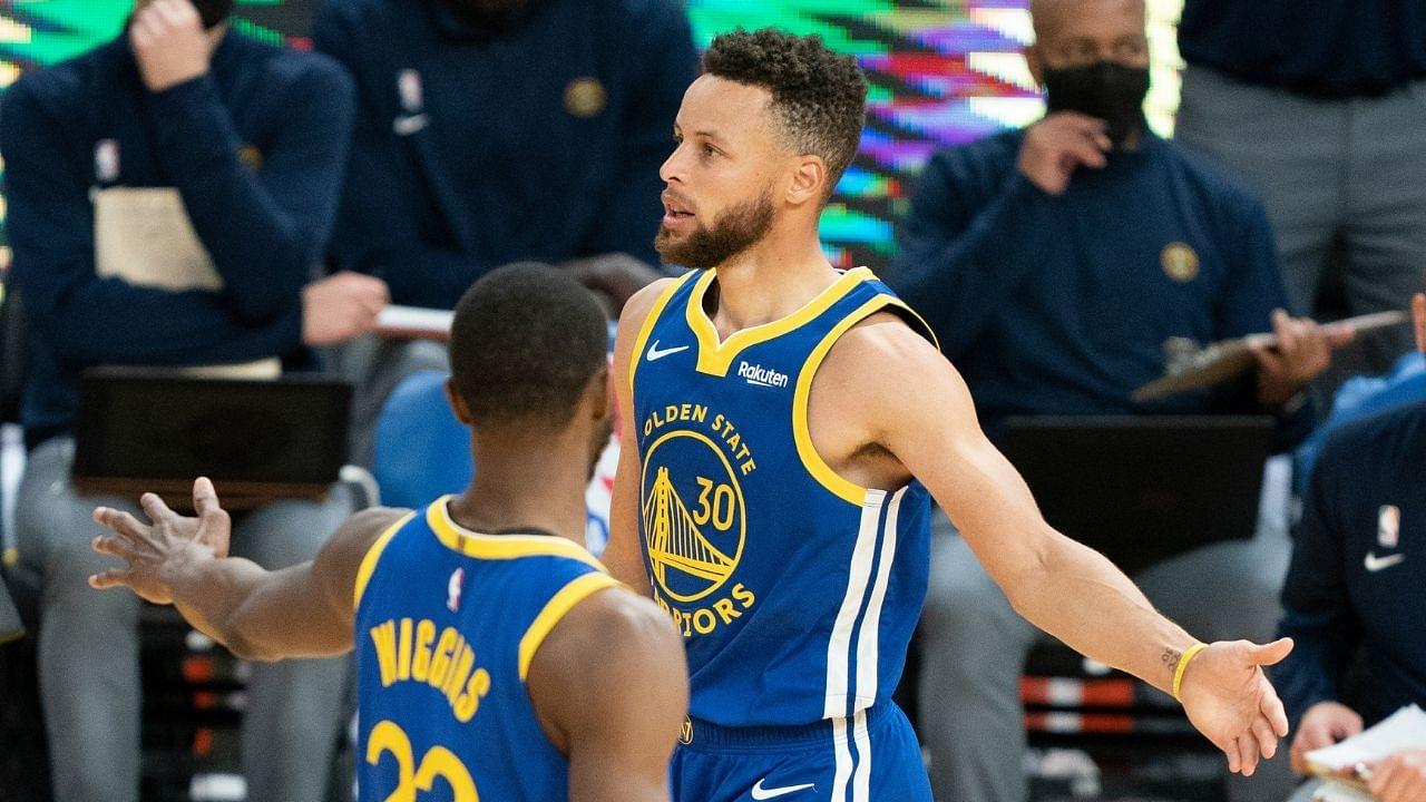 "I let him dunk on me and yell out Karl-Anthony Towns' name": Warriors' Stephen Curry reveals how he motivates Andrew Wiggins before every game this season