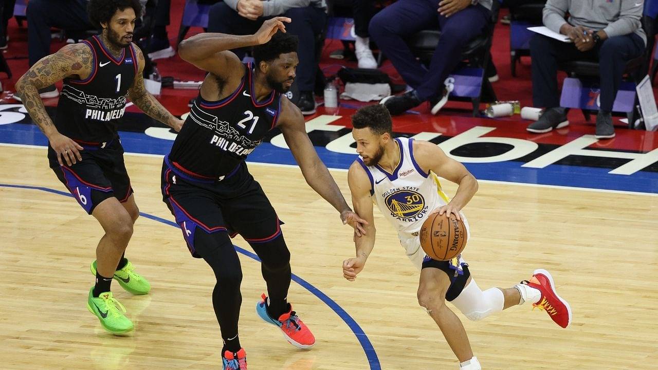 "Playing against Joel Embiid is like going up against Shaquille O'Neal, Patrick Ewing, or Hakeem Olajuwon": Warriors head coach Steve Kerr and MVP Stephen Curry are all praise for the seven-foot center