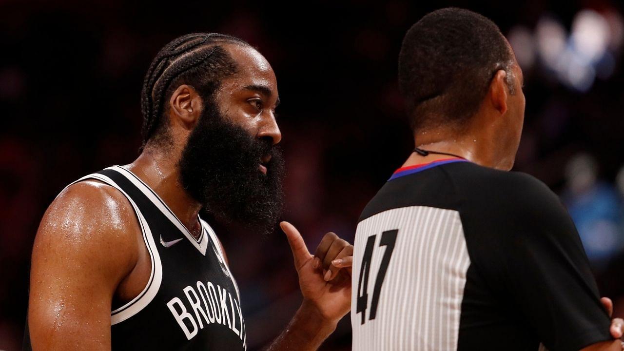 "What dr*gs is James Harden taking?!": Nets superstar caught hyperventilating mid-game, sends NBA fans into tizzy with bizarre offensive foul