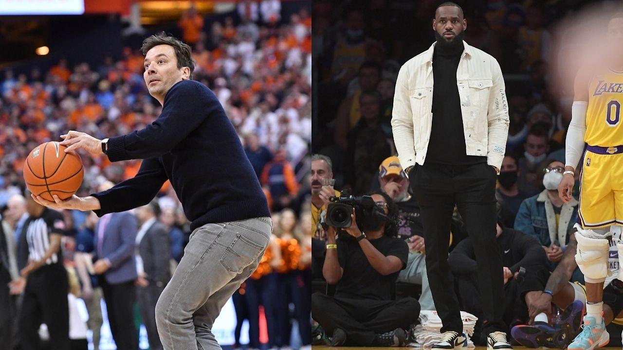 "LeBron James and Jimmy Fallon have a Faceketball slam dunk contest": The Lakers superstar and the late-night talk show host gave the game of basketball a new format