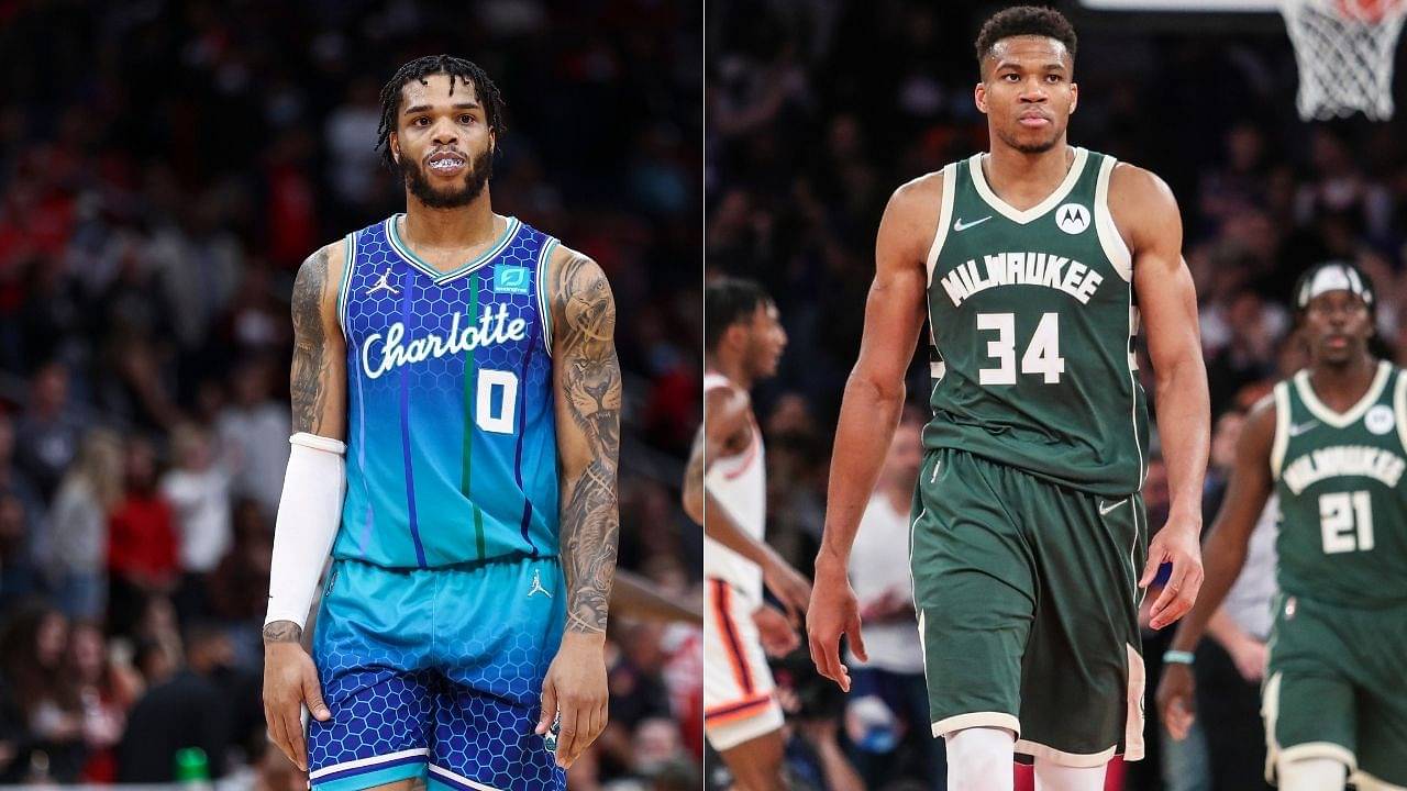 "Miles Bridges just put Giannis Antetokounmpo in the basket and casket, HOW DO YOU DO?!!": NBA Twitter reacts to Hornets star posterizing 2-time NBA MVP on lob pass alley-oop
