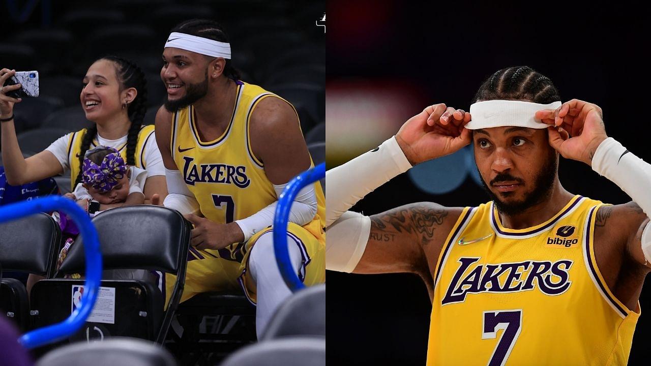 "Aye aye, the players are not allowed to sit with the fans": NBA Twitter can't keep calm after spotting a Carmelo Anthony look-alike at the Thunder Arena