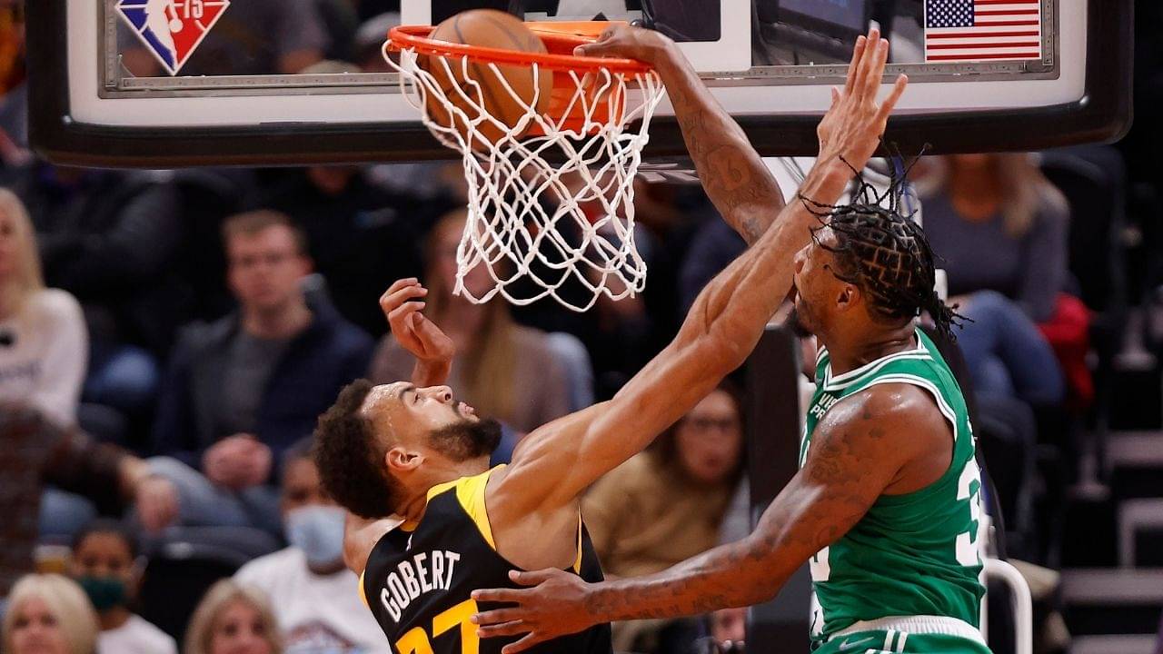 “Marcus Smart just posterized Rudy Gobert out of the DPOY race!": NBA Twitter reacts as the Celtics' guard puts the 3x DPOY on a huge poster