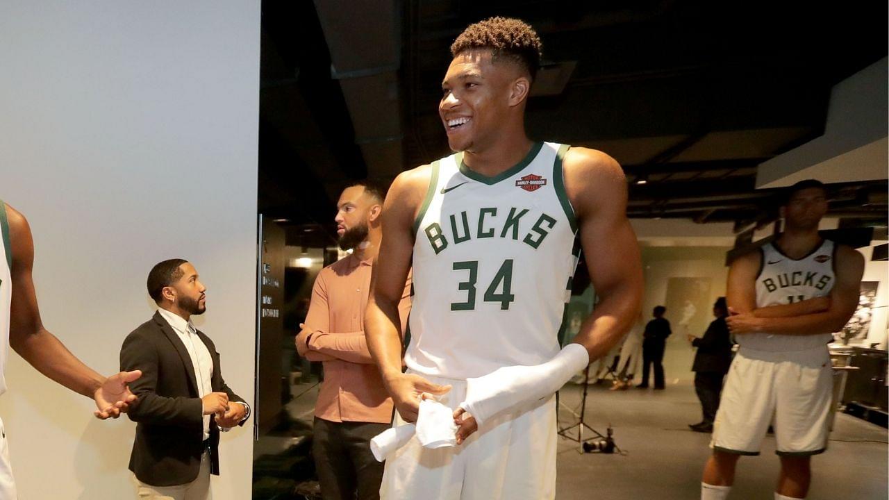 "I'm getting old and weird!": Giannis adds to his repertoire of mischievous basketball banter with another camera-worthy joke ahead of Bucks' game vs Indiana