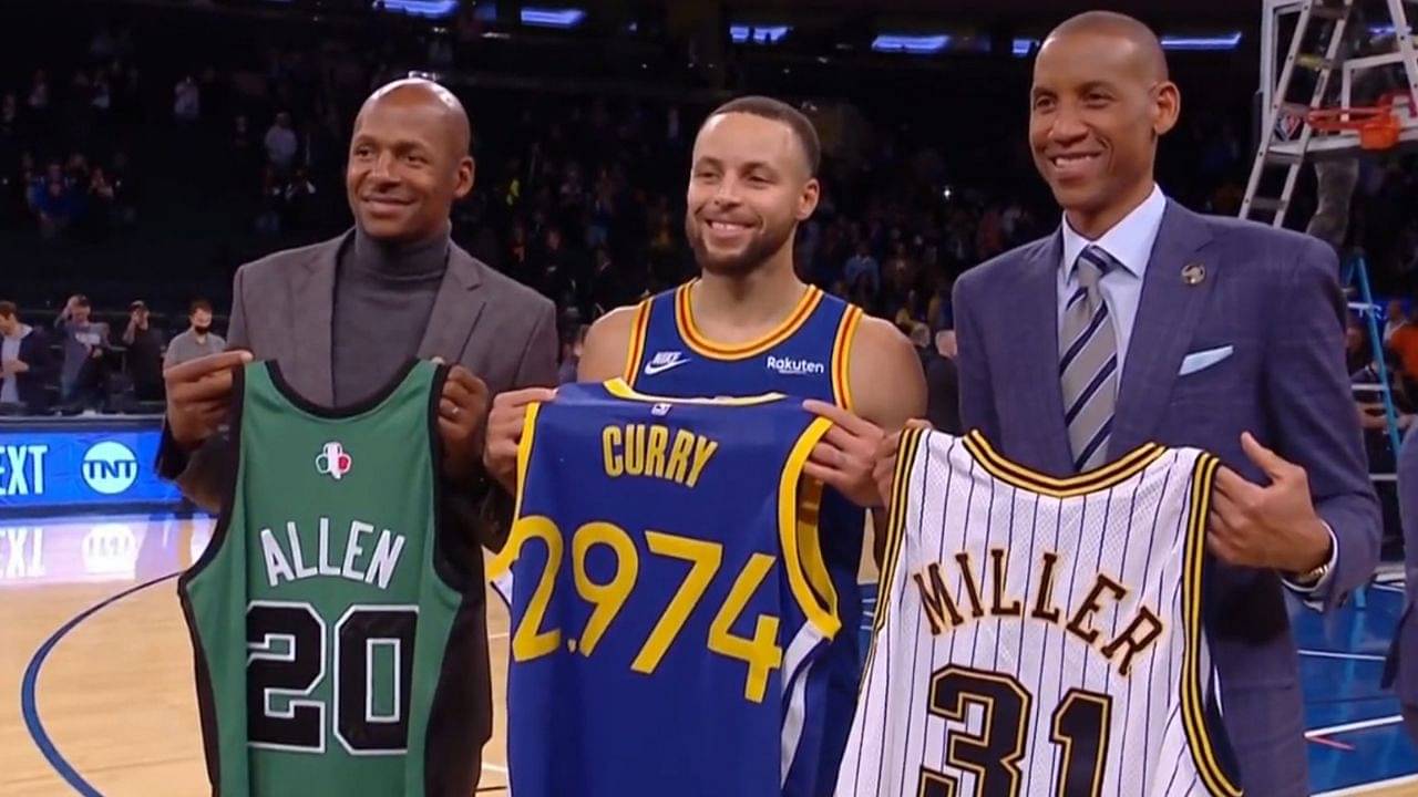 "Reggie Miller and Ray Allen are the pinnacle of how legends support guys like us!": Warriors' Stephen Curry is grateful to the legendary shooters after making NBA History