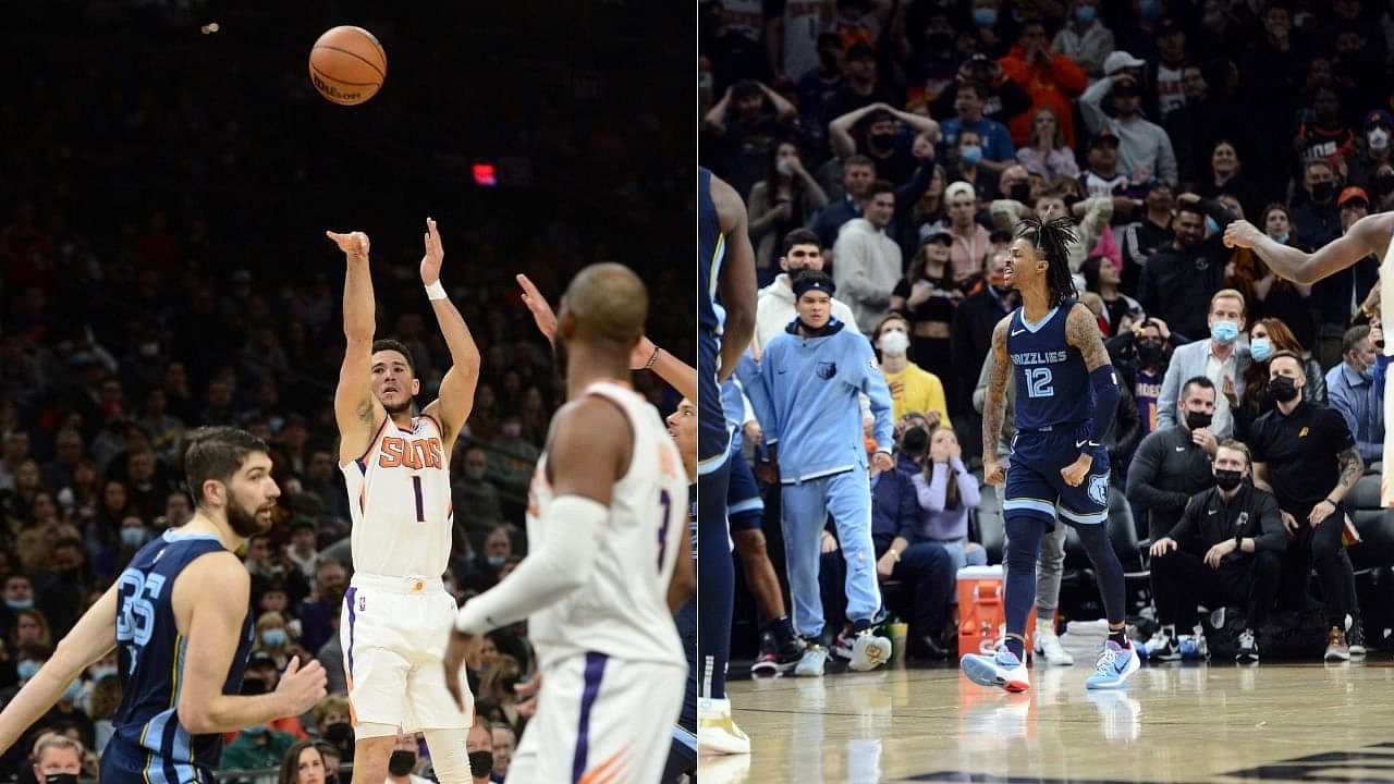 “How did Ja Morant hang in the air for so long with Devin Booker contesting?!”: The Grizzlies superstar effortlessly ‘out-clutched’ D-Book in Suns loss