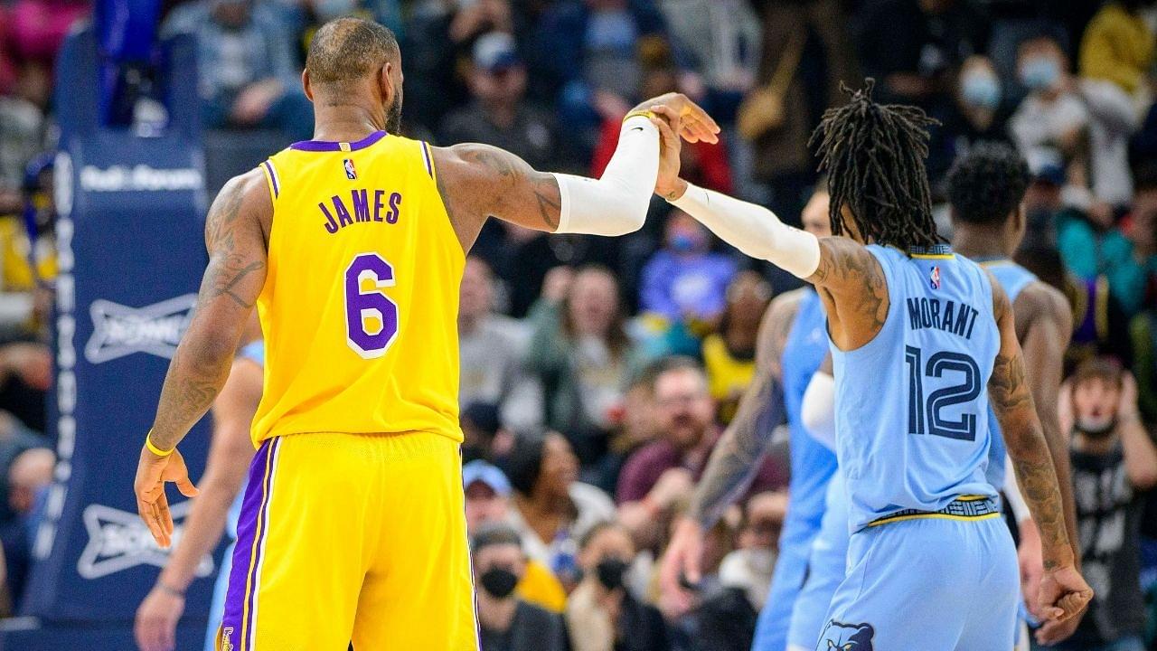 "Take your yellow jerseys back to Los Angeles": Ja Morant instructs fans of LeBron James and co to turn around and hold the L after the Grizzlies' 5-point win yesterday