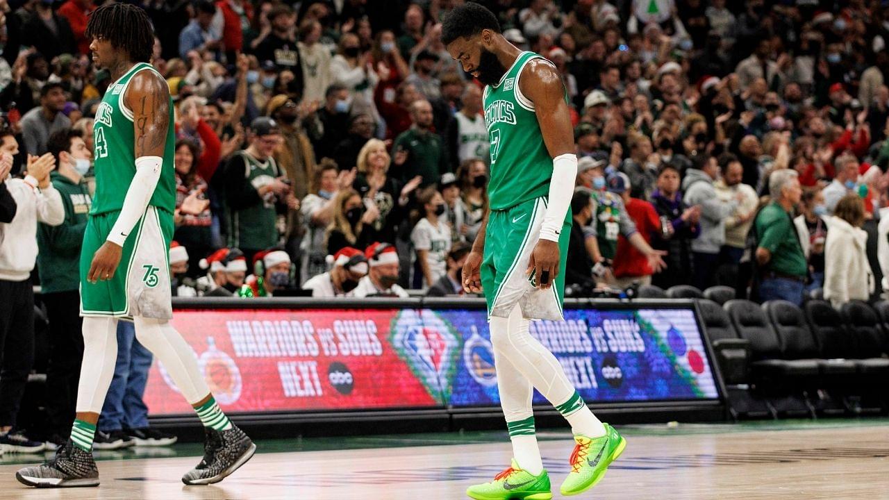 “Jaylen Brown really repping Kobe Bryant, hooping in the Grinches on Christmas Day Game”: NBA Twitter reacts as the Celtics stars wears the iconic Kobe VI sneakers vs the Bucks