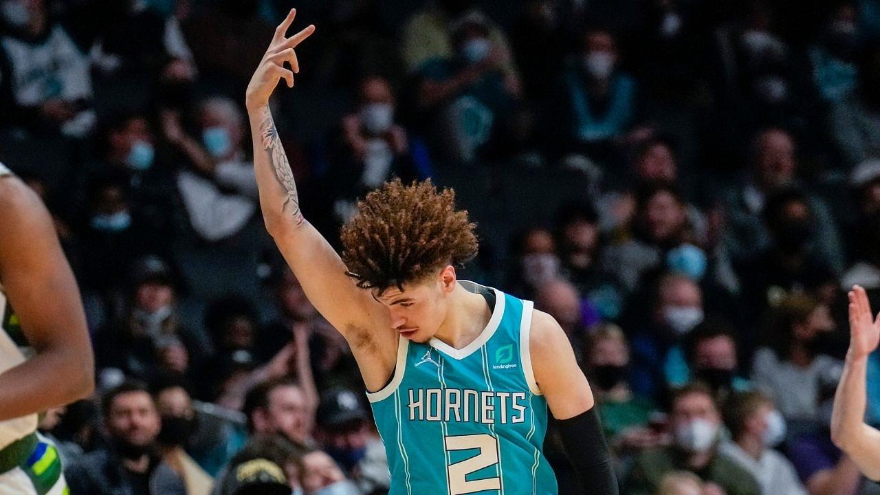 "You be lying! You're a liar": LaMelo Ball was strong on the lil brother vibe while jesting with a fan seated courtside in the Hornets' game vs Indiana Pacers