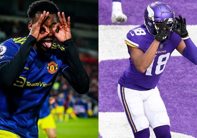 "Justin Jefferson needs to see this!": Manchester United youngster Anthony Elanga pulled out the 'Griddy' against Brentford and NFL fans are scrambling to get the Vikings star's attention
