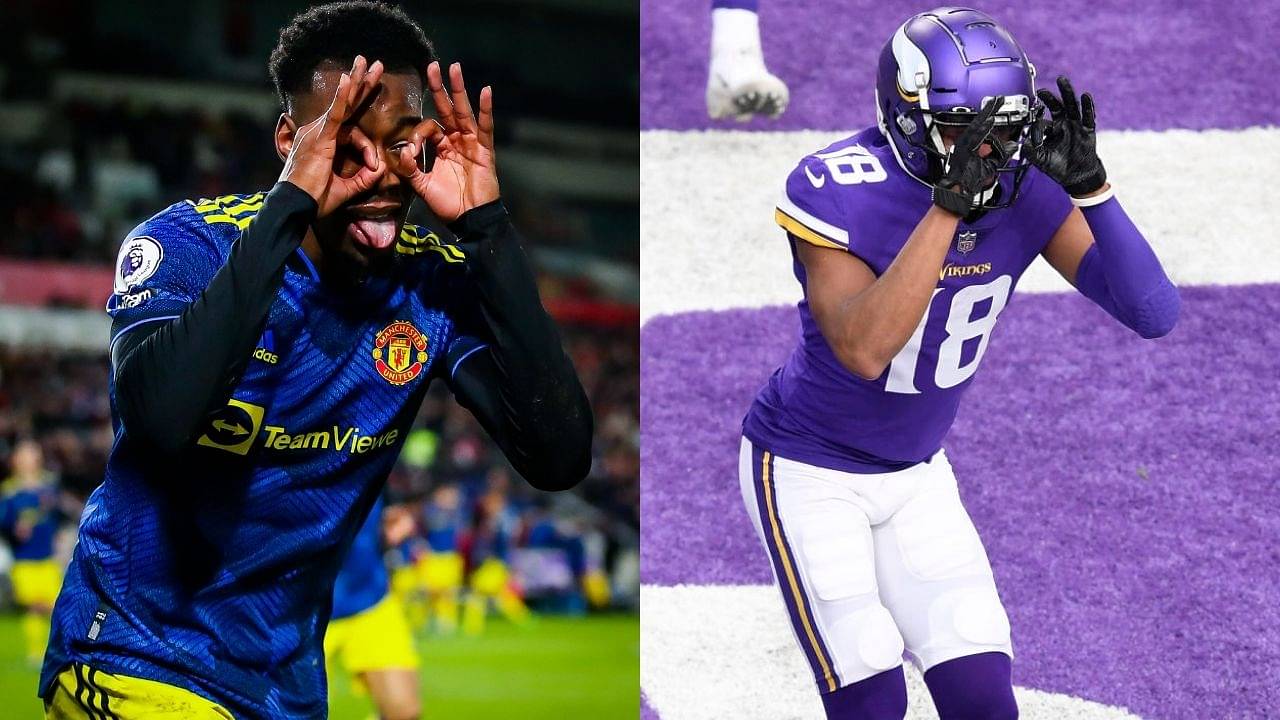 "Justin Jefferson needs to see this!": Manchester United youngster Anthony Elanga pulled out the 'Griddy' against Brentford and NFL fans are scrambling to get the Vikings star's attention
