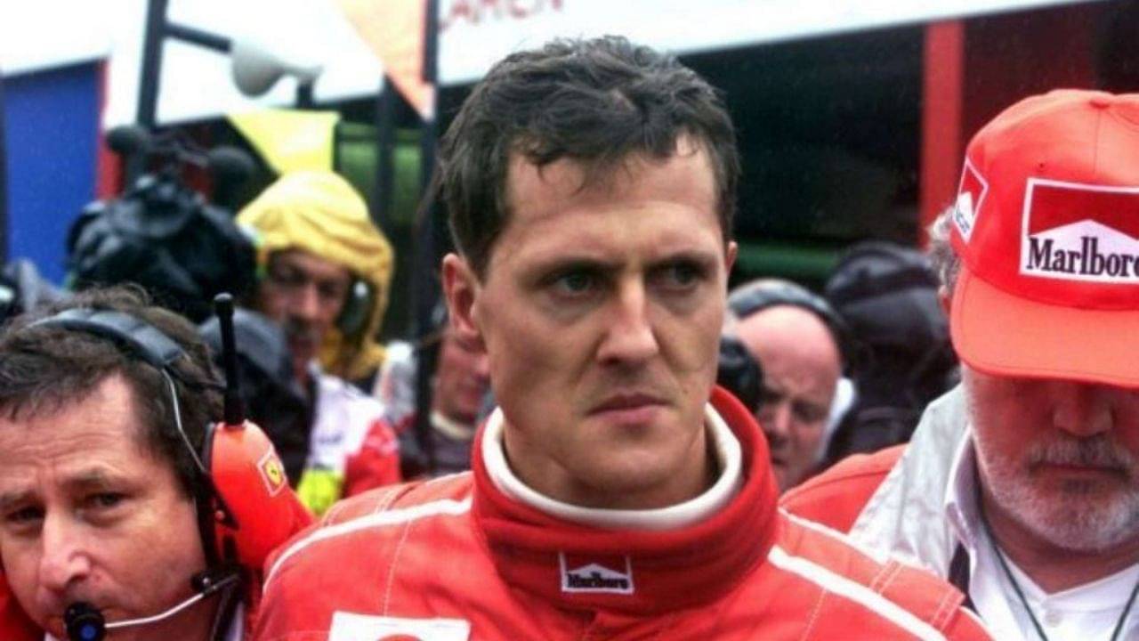 "Michael Schumacher is normally a very laid back calm champ but his temper is well and truly up now as he storms the McLaren garage - "The day 7-time world champion stormed into the McLaren pitlane to confront David Couthard at the at Circuit de Spa-Francorchamps in 1998