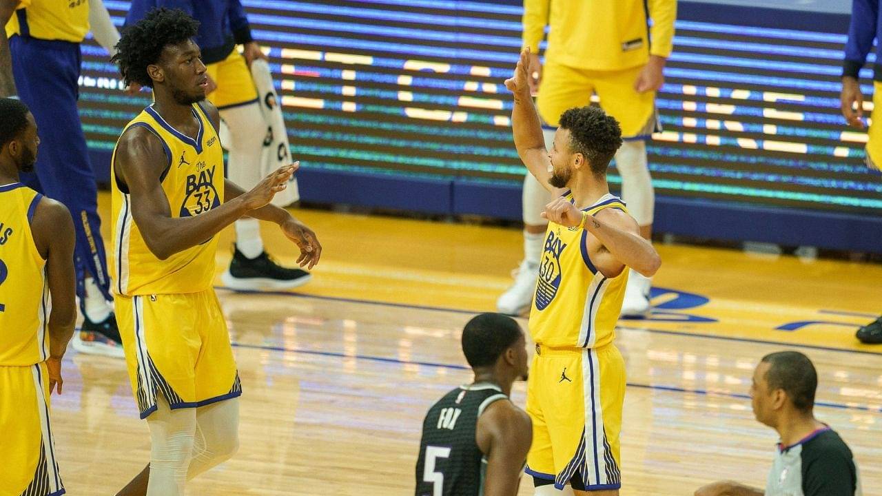"Stephen Curry went all the way to Memphis to celebrate James Wiseman!": Warriors star shown attending his teammate's high-school jersey retirement despite being in the middle of the season