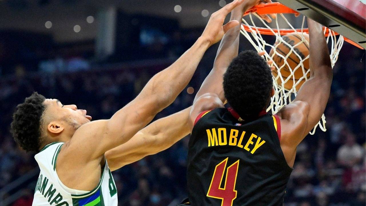 "Excuse us Giannis, next gen superstar coming through": Evan Mobley's poster on Bucks MVP overjoys NBA Twitter as the rookie helps Cavaliers towards a 115-99 win