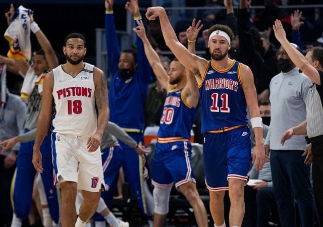 "I don't care if I miss 100 shots in a row, I'm never going to stop shooting the ball!": Warriors' Klay Thompson talks about going cold in the 2nd half against the Pistons, his return after 2.5 years